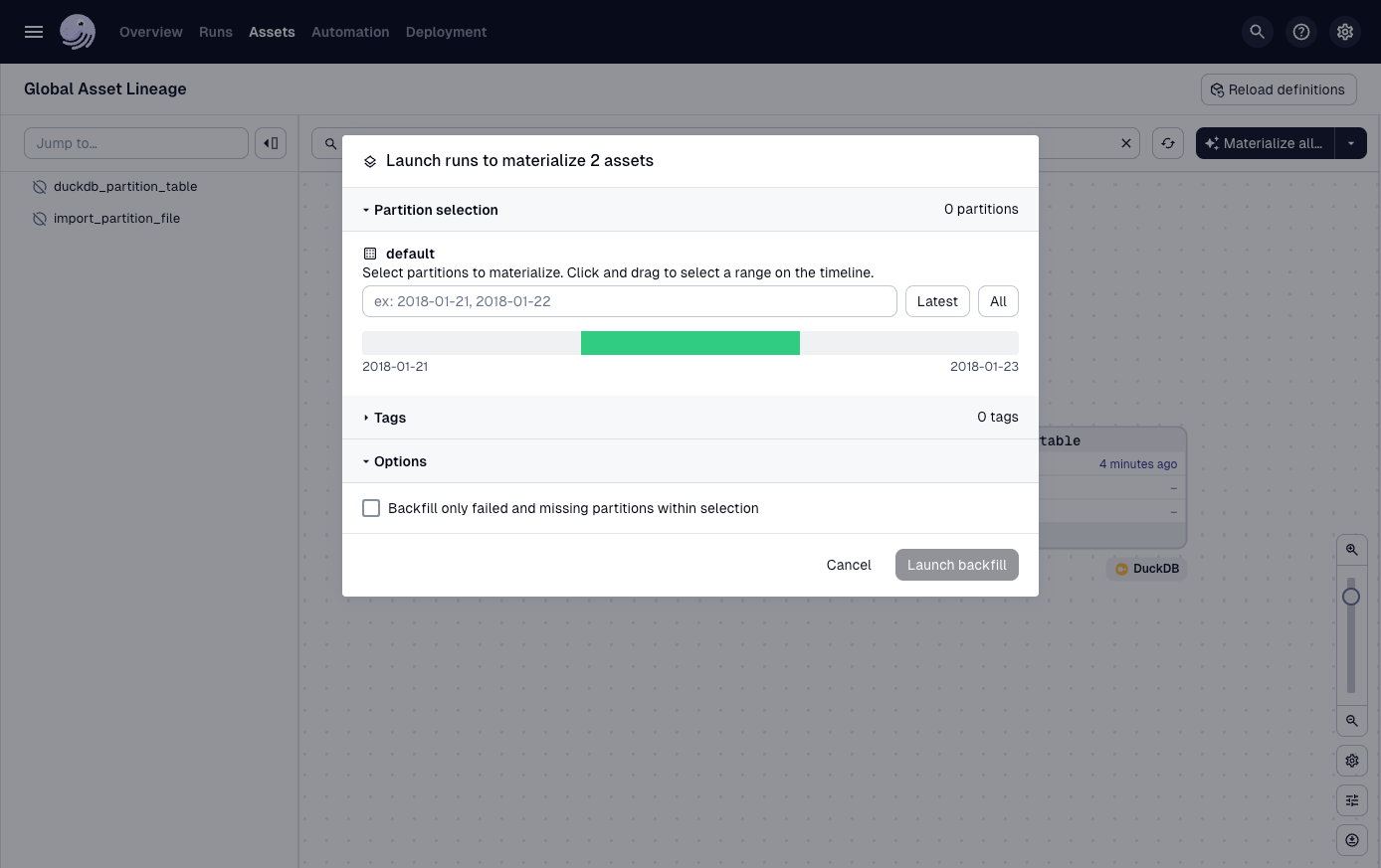 Partition execution success
